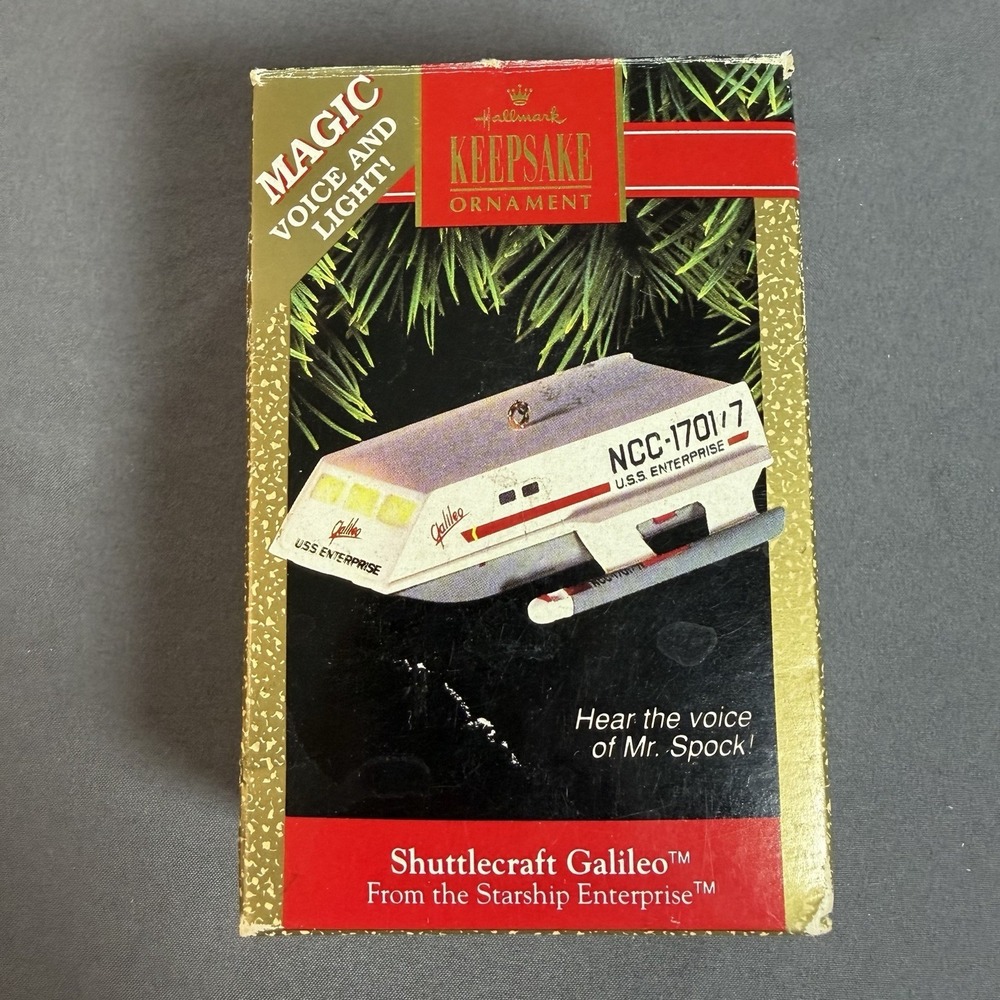 Vintage Hallmark STAR TREK Ornament - Shuttlecraft Galileo plus sound 1992